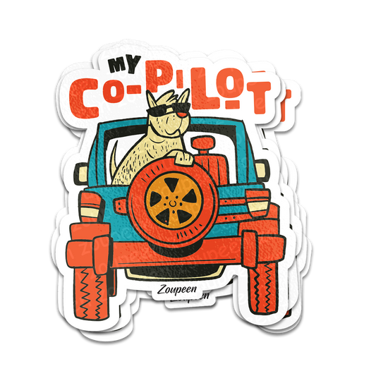 Co-Pilot Dog Sticker