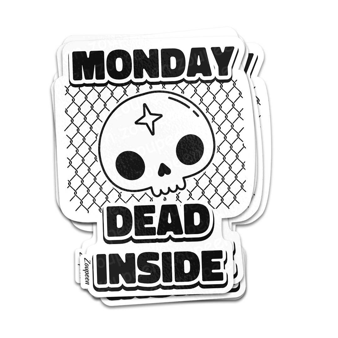 Monday Blues Skull Sticker