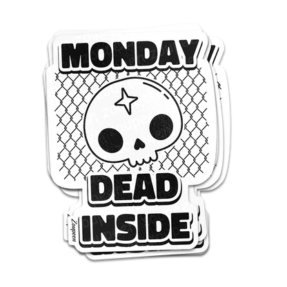 Monday Blues Skull Sticker