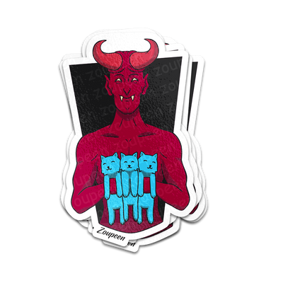 Devil’s Feline Trio Sticker