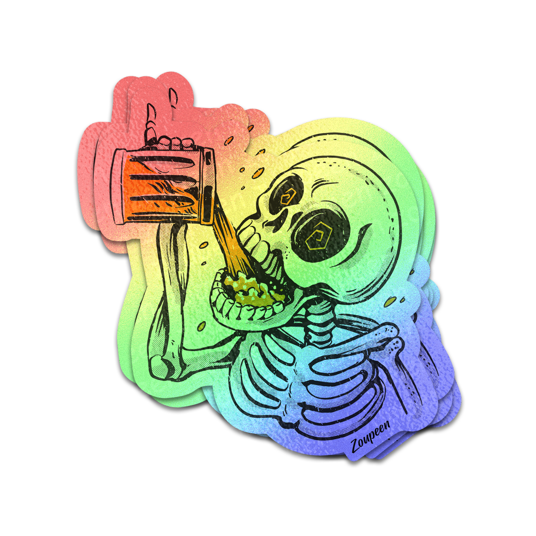 Tipsy Skeleton Sticker