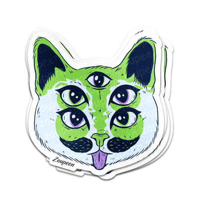 Mystic Multi-Eye Cat Sticker