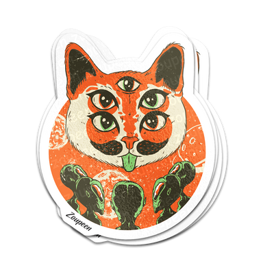 Cosmic Cat Conspiracy Sticker