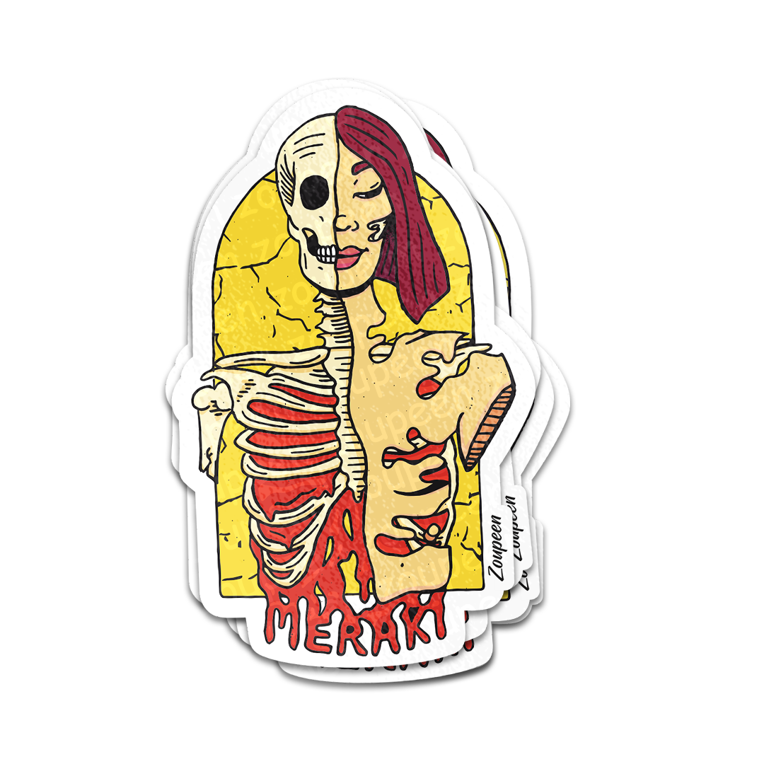 Meraki Skeleton Art Sticker