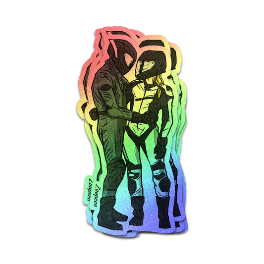 Motorbike Couple Sticker