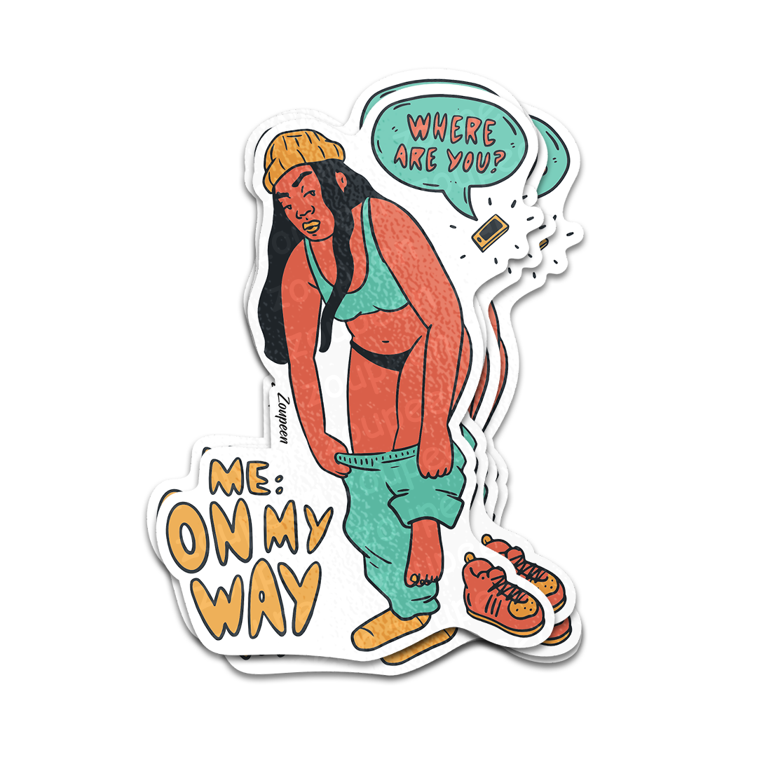 On My Way Sticker