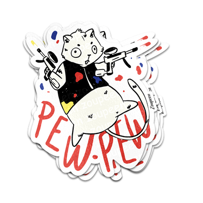 Pew Pew Cat Sticker