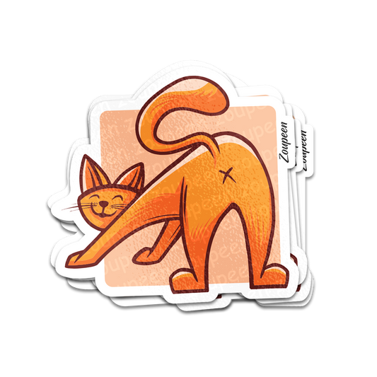 Stretching Cat Sticker