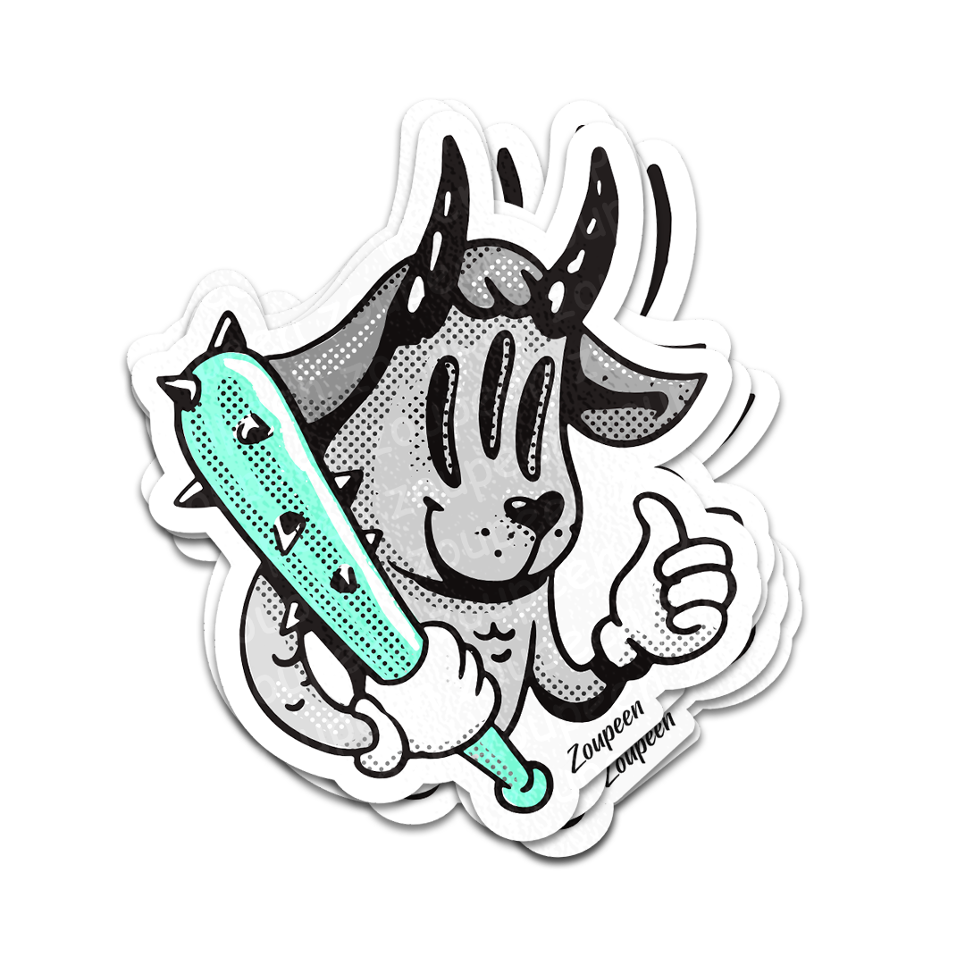 Thumbs Up Demon Dog Sticker