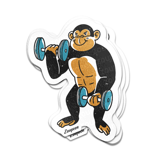 Muscle Monkey Sticker